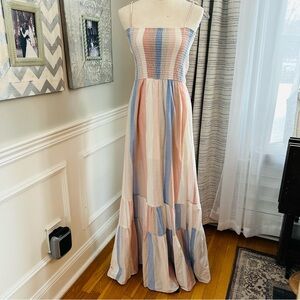 Altar'd State Pastel Striped 100% Cotton Maxi Sundress